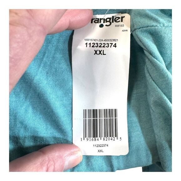 Wrangler Womens Cropped Graphic Tee XXL Blue Cotton "Long Live Rock & Roll" NEW - Picture 5 of 6